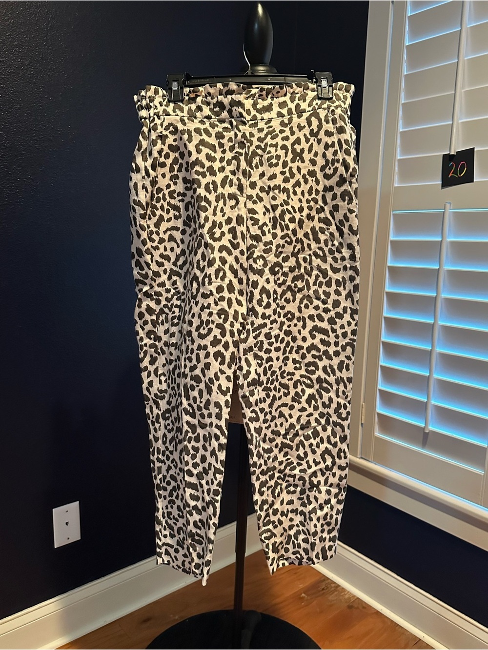 J. Crew Beige and Black Leopard Print Cropped Pants
